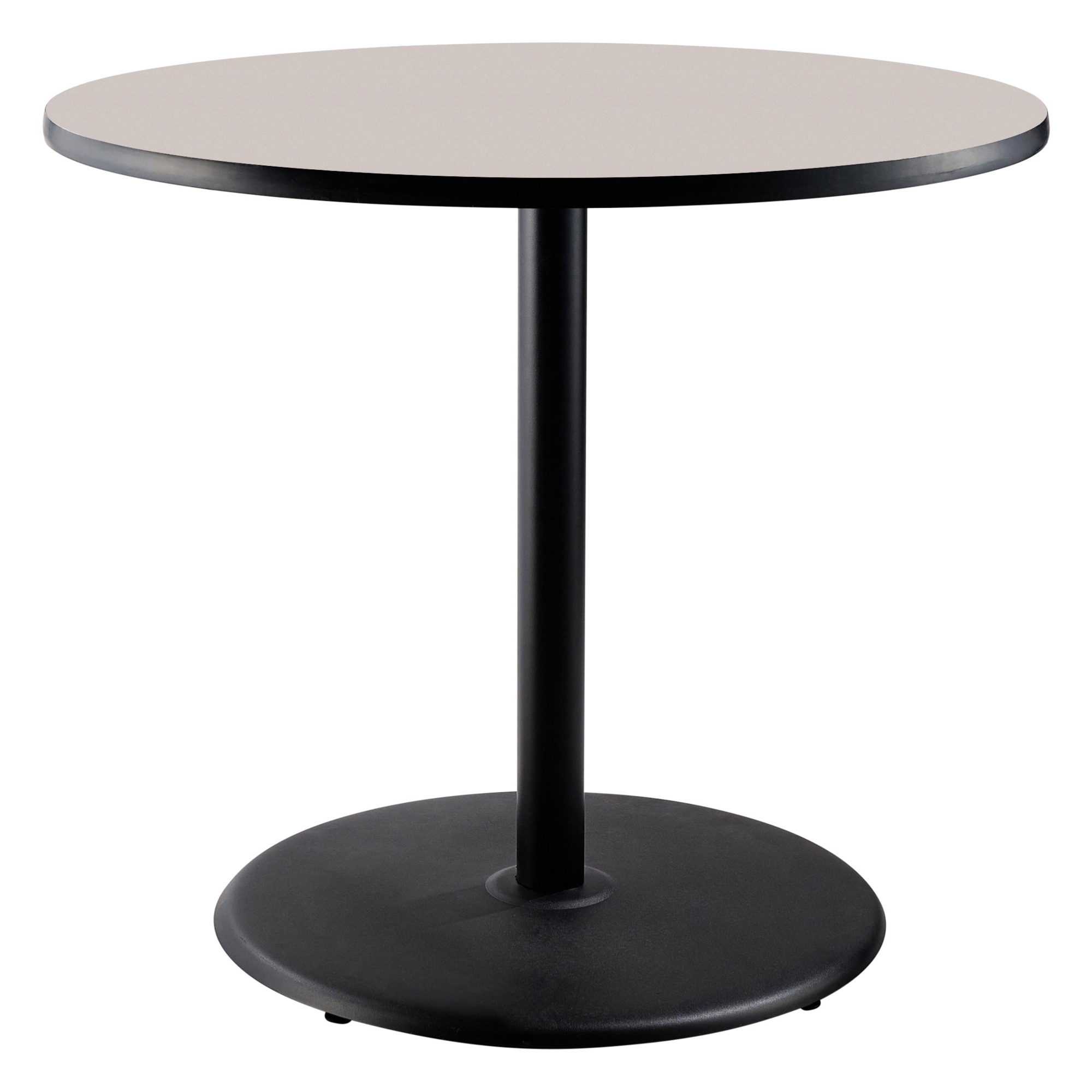 National Public Seating, Cafe Table, 36x36x36 Round "R" Base, Height 36 in, Model# CT13636RCPBTMGY